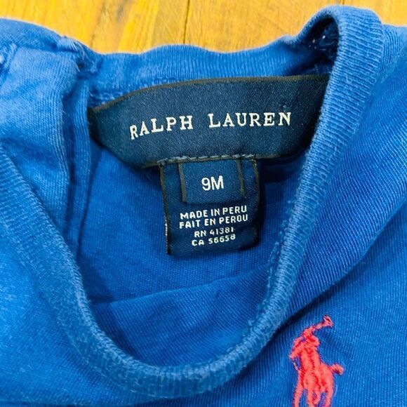 Ralph Lauren Infant Girls Flared Ruffle Trim Top Royal Blue Size 9 M - Picture 3 of 10